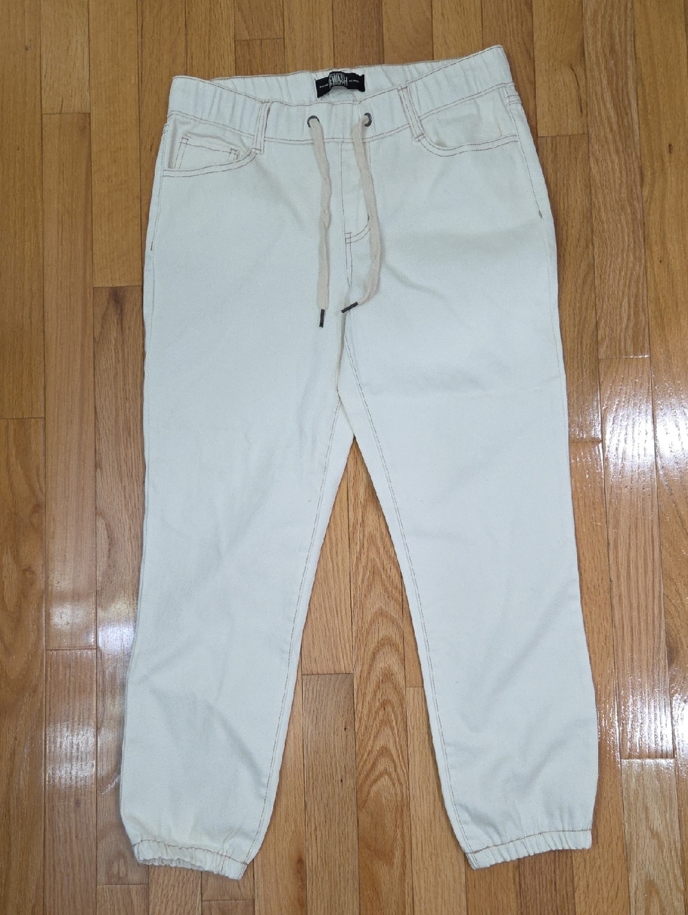 Rewash Cream Denim Pull-on Pants